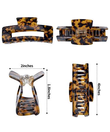 Aileam 4 Inch Tortoise Hair Claw Clips, 2 Pack - Leopard Print Hair Barrettes for Women - Strong Hold Acrylic French Jaw Clips - Classic Colors - Buy Online on GoSupps.com