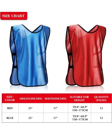 Geyoga 24 Pack Scrimmage Vests - Soccer & Basketball Training Jerseys for Men - Adult & Youth Sizes - Blue Red - Team Sports Gear - Buy Online on GoSupps.com