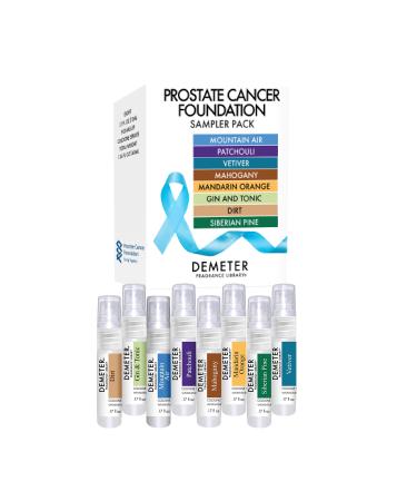 DEMETER Prostate Cancer Foundation Cologne Sampler Set Fragrances - Mountain Air Patchouli Vetiver Mahogany Mandarin Orange Gin and Tonic Dirt and Siberian Pine Perfumes for Women and Men