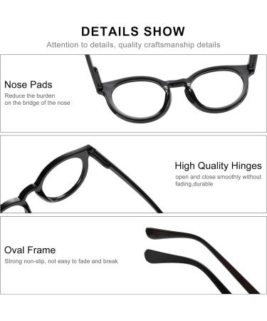 Blue Light Blocking Glasses for Women & Men - Oval Demi Black | Protect Your Eyes - Buy Online on GoSupps.com