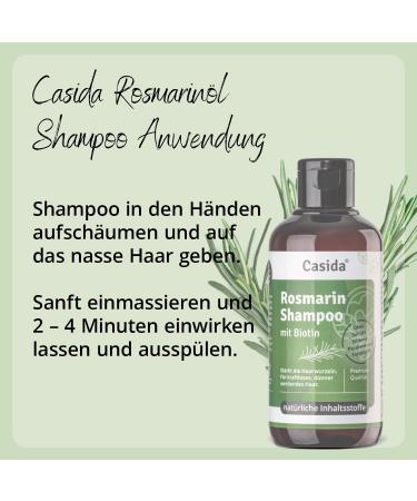 Casida Rosemary Shampoo with Biotin - Rosemary Oil Shampoo Against Hair Loss - For Thin and Thinning Hair - Free of Sulfates Silicones SLS - 200 ml - Buy Online on GoSupps.com