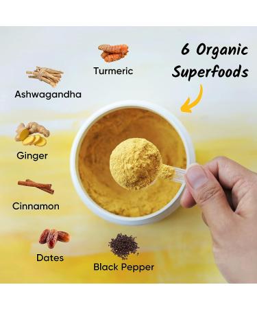 Organic Vegan Golden Milk Powder for New Moms | Postpartum Mood Support & Calming Sleep | Cinnamon Ginger Flavor - 36 Servings - Buy Online on GoSupps.com