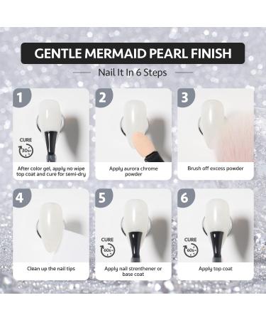 GAOY Chrome Nail Powder - Mirror Effect Pearlescent Glitter Pigment for Stunning Mermaid Aurora Nail Art - Pearl White - Buy Online on GoSupps.com