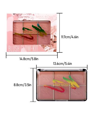 6 Colors Face Blush Palette - Professional Natural Delicate Contour Palette for Long Lasting Makeup - 7004-020N2 - Buy Online on GoSupps.com