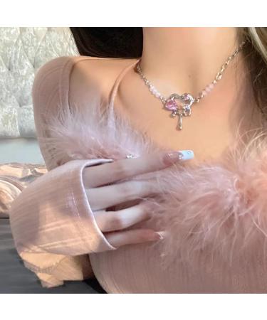 Oralgos Adjustable Heart Pendant Necklace - Liquid Metal Collarbone Chain for Women and Girls - Stylish Accessories - Buy Online on GoSupps.com