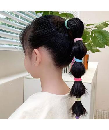 AHENOD 100PCS Small Hair Ties - Seamless Elastic Ponytail Holders for Girls and Kids (Multicolor) - Buy Online on GoSupps.com