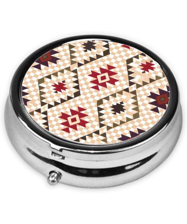 Geometric Vector Round Pill Box - 3 Compartment Portable Travel Organizer - Buy Online on GoSupps.com