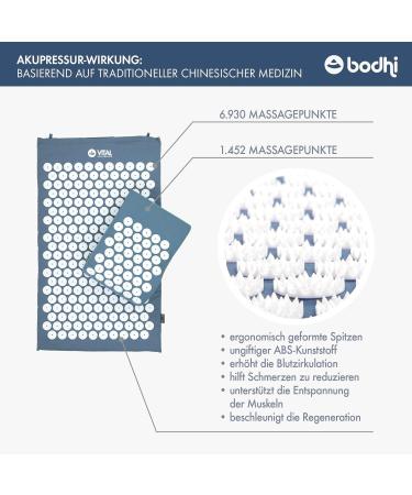 Buy Bodhi Acupressure Set Vital - Acupressure Mat & Pillow for Self-Massage & Relaxation | Blue | International Shipping - Buy Online on GoSupps.com