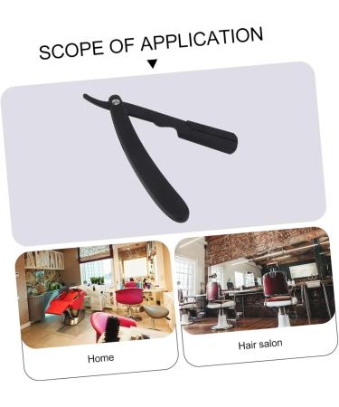 Frcolor Engraved Manual Razor Holder - Foldable Shaver & Eyebrow Razor Stand - Black 14.5x2.5cm | Premium Man Tool Handle - Buy Online on GoSupps.com