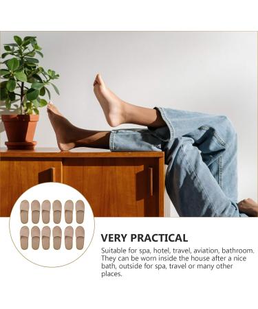 6 Pairs Non-Slip Cotton & Linen Slippers for Men | Disposable Indoor House Shoes - Buy Online on GoSupps.com