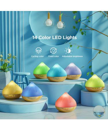 Buy Aroma Diffuser with Essential Oils Set - 500 ML Remote Control 14 Color Lights Humidifier for Large Rooms - Timers & Auto Shut-Off - Buy Online on GoSupps.com