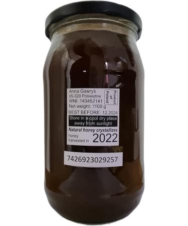Buckwheat honey pure & raw & raw | 1.1 kg | Honey comes directly from the Polish beekeeper | Fresh | Honey in a glass jar - Buy Online on GoSupps.com