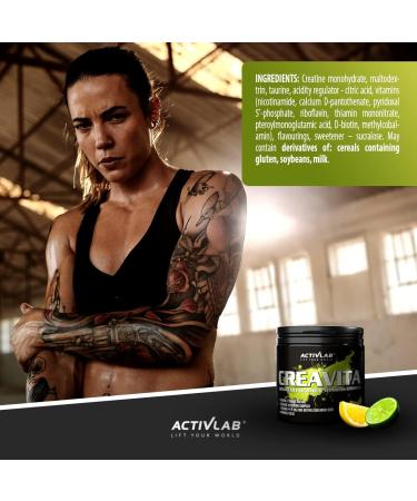 Activlab Creavita 300g - Lemon Lime Creatine Powder | 30 Portions | Enhance Fuel & Performance | Lab Tested Bodybuilding Supplement - Buy Online on GoSupps.com