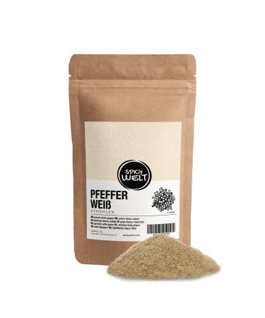Spicy Welt Poivre Blanc Moulu (1kg) Poivre Blanc en Poudre Fine | Id al B chamel Poisson Pur e & Sauce Cr me | Saveur Subtile & Piquant Discret | 100% Naturel Sans Additifs 1 kg (Lot de 1)