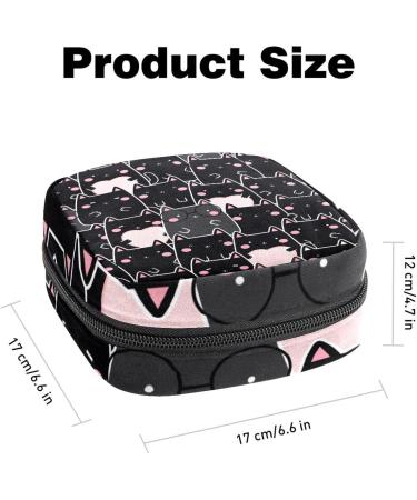 Sweet Black Cat Women's Floor Storage Bag | Portable Menstrual Cup & Tampon Holder for Teens | Multicolored Period Bag - Buy Online on GoSupps.com