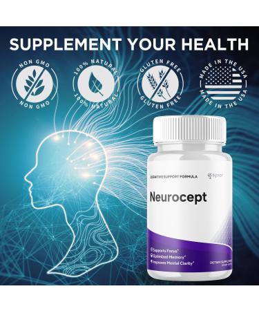 (5 Pack) Neurocept Capsules Official Neurocept Brain Supplement Pills with All Natural Ingredients Advanced Formula Support Pills with Max Strength Premium Vitamins for Women & Men (300 Capsules) - Buy Online on GoSupps.com