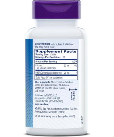 Natrol DHEA Tablets  Promotes Balanced Hormone Levels  Supports a Healthy Mood  Supports Overall Health  Helps Promote Healthy Aging  HPLC Verified  25mg  180 Count 25mg 180 Count (Pack of 1) - Buy Online on GoSupps.com