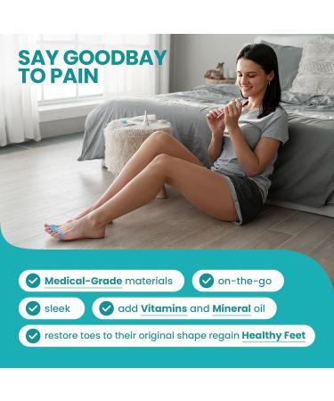 Toe Spacers & Separators - 8-Pack Bunion Corrector for Ideal Toe Alignment | Gel Toe Separators for Men & Women | Perfect Gift (Blue) - Sizes L: Women s 11+ Men s 10+  - Buy Online on GoSupps.com
