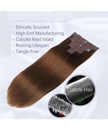Hair Extensions Clip in Hair Extensions Remy Human Hair Chocolate Brown Double Weft Hair Extensions Clip in Human Hair Double Weft Silky Straight #4 Natural Human Hair(26inches 240g) 26inches 240g - Buy Online on GoSupps.com