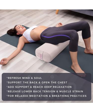 Simian Premium Yoga Bolster Pillow - Skin-Friendly Velvet Cover - Supportive Rectangular Cushion for Restorative & Yin Yoga - Cream Beige - Buy Online on GoSupps.com
