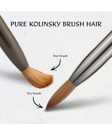 Aokitec #10 Oval Crimped Sable Acrylic Nail Brush - Wood Nail Art Tool for Manicure | Black - Buy Online on GoSupps.com