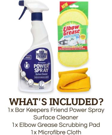 Multi-Pack Stain Remover Power Spray - Multi-Surface Cleaner Includes Original Bar Keepers Friend Universal Stain Remover Spray Cleaning Pad Microfibre Cloth - Removes Grease Grime Limescale (3PK) - Buy Online on GoSupps.com