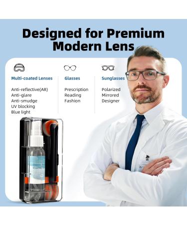 Glasses Cleaning Kit - Anti Fog Wipes & Lens Cleaner Spray with Microfiber Cloth | Eye Glass Repair Kit with Screws & Screwdriver | Portable Eyeglass Cleaner Tool - Light Black - Buy Online on GoSupps.com