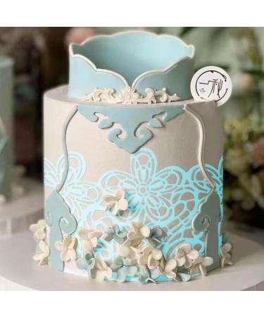 Ready to Use Edible Cake Lace Effect Border Ribbon Flower Trim Blue 14-inch 10-Piece Set - Buy Online on GoSupps.com