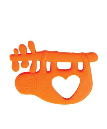 Manhattan Toy Animal Shapes Sloth Silicone Teether  Orange