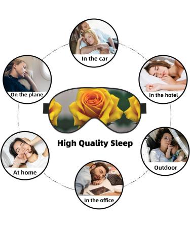 Yellow Rose Print Double-Sided Eye Mask | Soft Light Blocking | Enhance Sleep Quality - Buy Online on GoSupps.com
