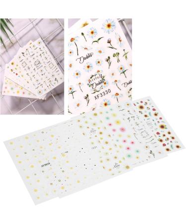 Nail Art Stickers Water Transfer DIY Nail Decals Sunflower and Small Daisy Colorful Transfer Watermark Nail Stickers for Nails Design Manicure Tips Decor - Buy Online on GoSupps.com