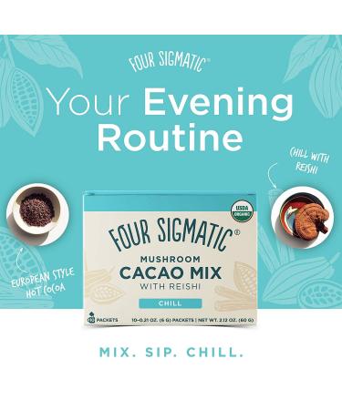 Four Sigmatic Organic Reishi Mushroom Hot Cacao Mix - Stress & Sleep Support | Calm & Relax | Vegan & Gluten-Free | 10 Count - Buy Online on GoSupps.com