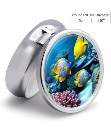 Travel Pill Box with 3 Compartments - Tropical Fish Design | Portable Medicine Organizer for Purse & Pocket - Buy Online on GoSupps.com