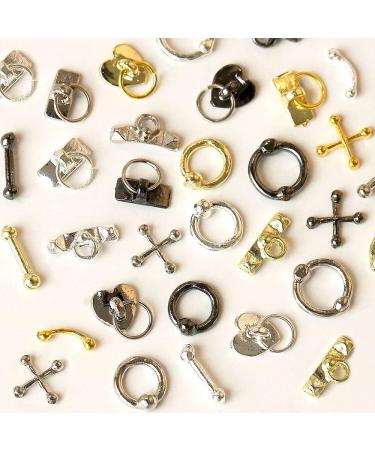 Dornail Pack of 30 Punk Nail Charms Alloy Nail Charms Pendant 3D Cross Nail Pendant Metal Hanging Rings Bar Gothic Nail Jewellery Nail Art Accessories Nail Set Nail Art Decoration - Buy Online on GoSupps.com