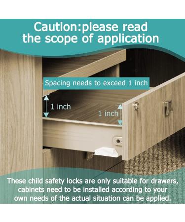 Baby Proofing Drawer Locks  12Pcs Child Safety Locks  Slider Unlock Drawers Locks-Adhesive Or Drilling Installation - Buy Online on GoSupps.com