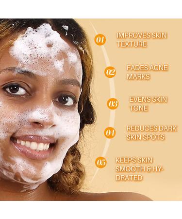 Organic Turmeric Soap Bar - Natural Face & Body Cleanser with Vitamin E Coconut & Almond Oil | 3.53oz Handmade for Acne & Smooth Skin - Buy Online on GoSupps.com