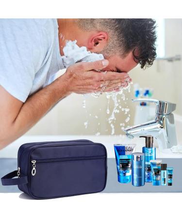 FITDON Men's Waterproof Toiletry Bag - Portable Travel Shaving Dopp Kit in Blue - Buy Online on GoSupps.com