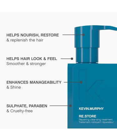 KEVIN.MURPHY RE.STORE - Cleansing Treatment - For Dry Damaged & Overprocessed Hair - Damaged Hair Repair - With Amino Acids & Fruit Enzymes - Sulphate Free Hair Care - 200 mL / 6.7 fl oz (Pack of 2) - Buy Online on GoSupps.com