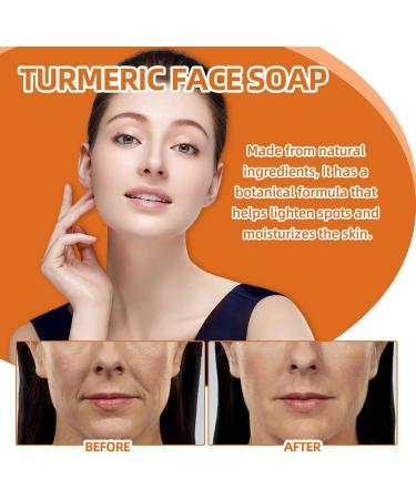 Turmeric Face Soap | Turmeric Anti-Dark Spot Soap Bars | Turmeric Facial Soap Turmeric soap bar for deep cleansing of face body for - Buy Online on GoSupps.com