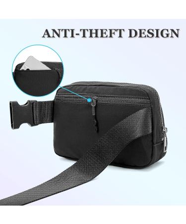 HVJCEZ Waterproof Crossbody Belt Bag | Adjustable Mini Waist Pack for Running, Hiking, and Travel - Black - Buy Online on GoSupps.com