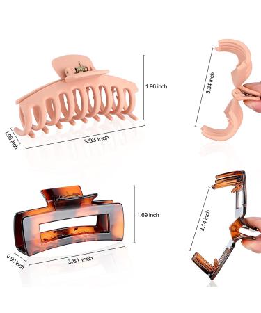 iBuneerly Hair Claw Clips - 6 Colors, Strong Hold for Thick Hair, Non-slip Design, 3 Square Matte & 3 Banana Clamps - 6 Pack for Women - Buy Online on GoSupps.com