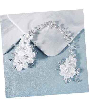 FRCOLOR Chiffon Flower Comb Flower Hair Accessories European and American Hair Combs Wedding Hair Comb Bridal Headdress Wedding Hair Accessories Handmade Hair Combs Bride The Flowers Veil - Buy Online on GoSupps.com