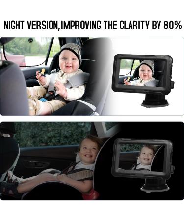 Mulcort Baby Car Mirror 1080P Baby Monitor with Camera and 4.3'' IPS Screen - Night Vision & Wide View Angle for Infants, Kids, Pets - Buy Online on GoSupps.com