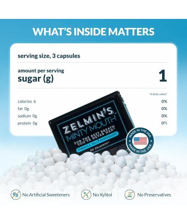 Zelmin's Minty Mouth Breath Freshener - 3 Pack, Long Lasting Bad Breath Treatment for Adults, Alcohol Free & Gluten Free - Buy Online on GoSupps.com