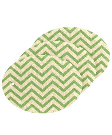 3-Pack Cleaning Kitchen Sponges Oval Cartoon Green Stripes Kitchen Cellulose Dishwashing Wood Pulp Cotton