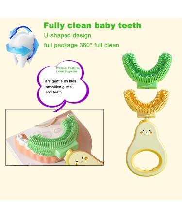 KAOXIYU Toddler U-Shaped Kids Toothbrush Set | 2 Brush Heads | Manual Whole Mouth Toothbrush for Kids 2-6 Years | 360 Degrees U-Shape Extra Soft Toothbrush - Buy Online on GoSupps.com