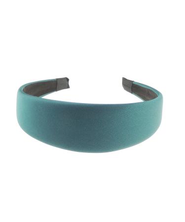 Ladies Wide Satin Block Colour Headband Alice Band (Teal)