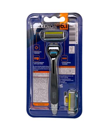 Elkos Xenon 6.1 Razor with Trimmer Blade - 6-Blade Razor + 1 Replacement Blade | International Shipping Available - Buy Online on GoSupps.com