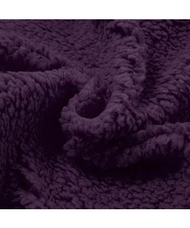 Hanxiulin Women's Fleece Plush Jacket - Warm Fluffy Oversized Winter Coat with Zipper - Long Quilted Parka in Purple - Buy Online on GoSupps.com