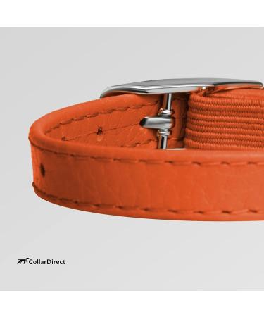 Collardirect Leather Cat Safety Collar with Elastic Belt & Bell | Adjustable 15-18 cm | Available in Black Blue Red Orange Green Pink | International Shipping - Buy Online on GoSupps.com